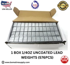 1 BOX 1/4OZ UNCOATED LEAD STICK-ON SELF ADHESIVE WHEEL WEIGHTS (576PCS)