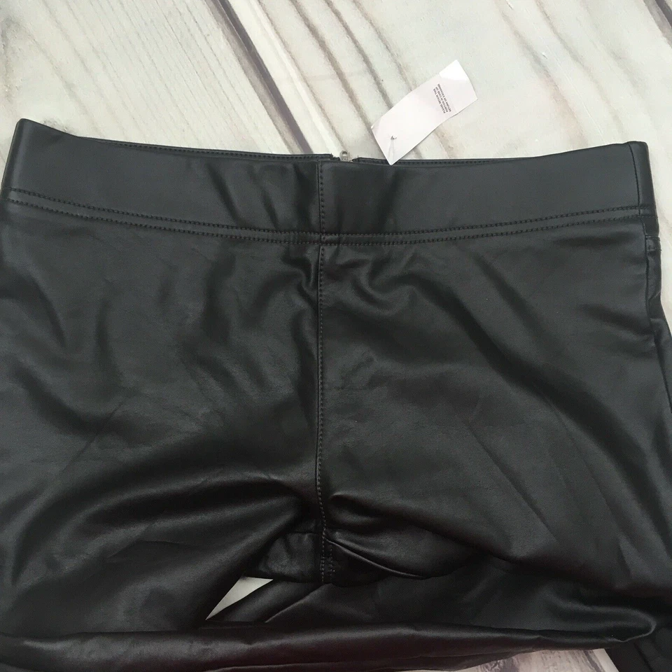 Pantalones Loft Imitación Cuero Talla 8 Negro Legging Tobillo Suave Vellón Forrado Spandex Foto 4 de 4