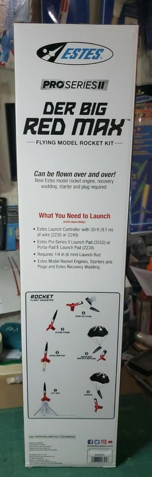 Estes Der Big Red Max Flying Model Rocket Kit Advanced Pro Series II ...