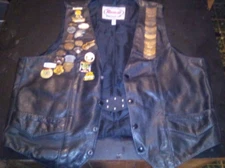 Motorcycle Decorated Biker Vest Size 44.  GREAT CONDITION.    FREE SHIPPING!