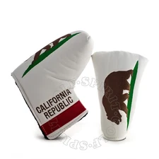 California Blade and Mid Mallet Putter Headcover, White, 19th Hole Custom Shop