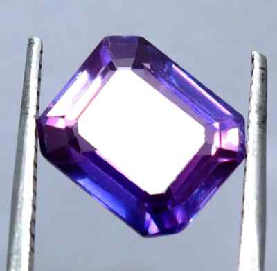 6.50 CT Natürlich Lila Tansanit Smaragd Form Zertifiziert Edelstein Mit Zugabe