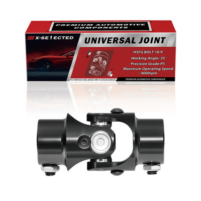 Black 5/8 '' 36 Spline x 3/4 '' DD Steering Universal Joint Single U-Joint Shaft