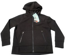DSG girls sport fleece full zip pure black size small 8/9