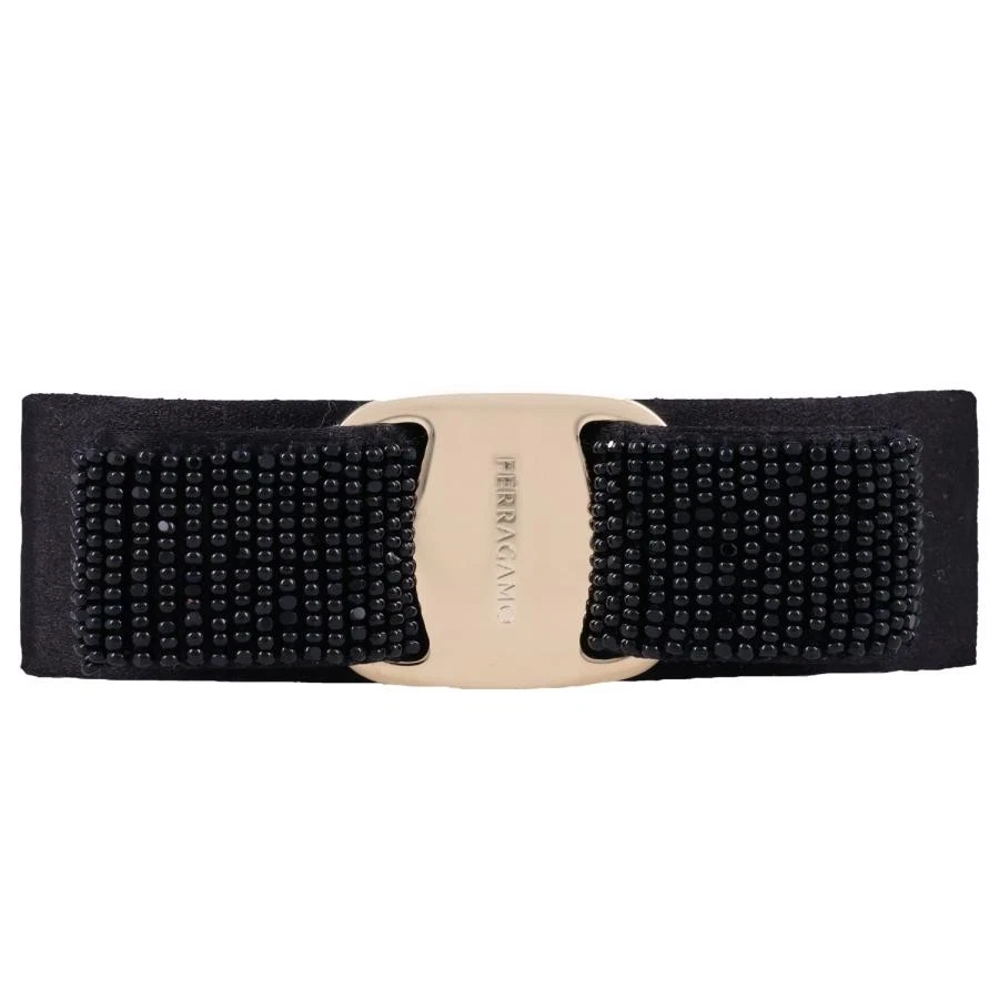 Auth Salvatore Ferragamo logo rose ribbon rhinestone Hair accessories Barrette Salvatore Ferragamo logo rose ribbon rhinestone Hair  main image 4