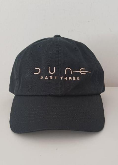 DUNE PART THREE 2026 OFFICIAL PROMOTIONAL TITLE LOGO BLACK BASEBALL CAP HAT