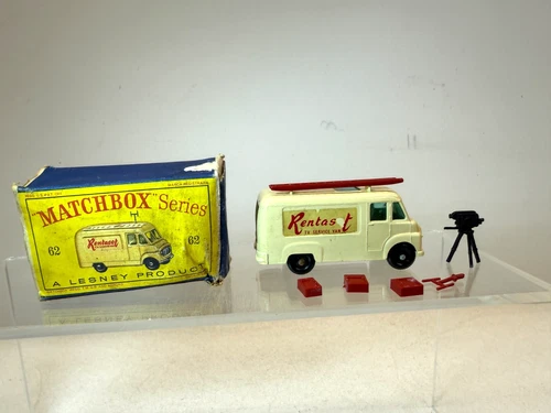 MATCHBOX LESNEY No62B 62 RENTASET TV SERVICE VAN WITH BOX VINTAGE