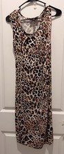 Dana Buchman Womens Sheath Dress Sz Small Brown Animal Print Ruched Side Chain