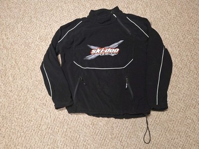 Vintage BRP Team Ski-Doo Racing Fleece 1/4 Zip Pullover Sweatshirt Mens XL
