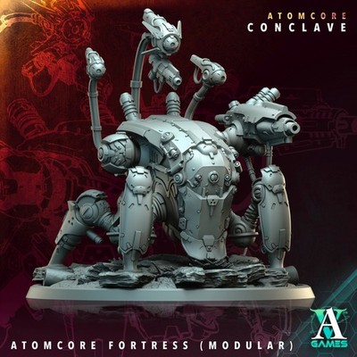 Atomcore Fortress Crawler - 3d Printed Miniature - Sci-Fi - D&D
