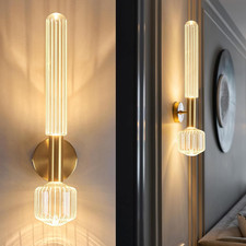 Gold Dimmable LED Bathroom Wall Sconces Set of Two