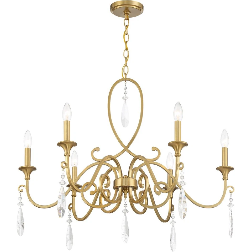 Lámpara de araña Fairchild de latón cálido Savoy House Lighting 1-2700-6-322 Foto 4 de 4