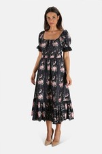 EUC LoveShackFancy Terrence Dress Small in Black Coffee Size S