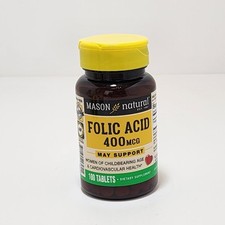 Mason Natural Folic Acid 400 mcg  100 Tablets for Women of Childbearing Age