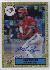2022 Series 1 1987 Topps Chrome Silver Pack Mojo 91/99 Marcus Semien Auto 7ut
