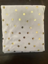 Room Essentials White with Metallic Gold Dots Full Size Flat Sheet - NEW