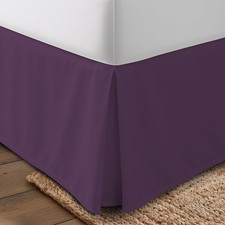 Full Bed Skirt - Soft Quadruple Pleated Ruffle - Easy Fit with 16 Inch Tailored