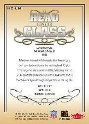 2006 Ultra Head of the Class #HCLM Laurence Maroney - FB - Image 2 of 2