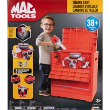 Mac Tools Kids Engine Cart Play Set 38+ Pieces Workshop Toy Tool Box New