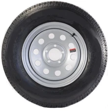 2-Pk Trailer Tire On Rim ST225/75D15 15 in. LRD 5 Lug Silver Modular Wheel