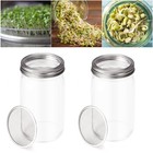 Seed Sprouting Jar Kit with 2 Wide Mouth Mason Jars Bean Sprouts Growing eaeMD