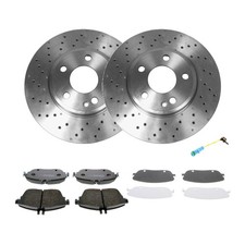 BREMSSCHEIBEN BELÄGE VORNE SATZ FÜR MERCEDES-BENZ W176 W246 W242 GELOCHT VAICO