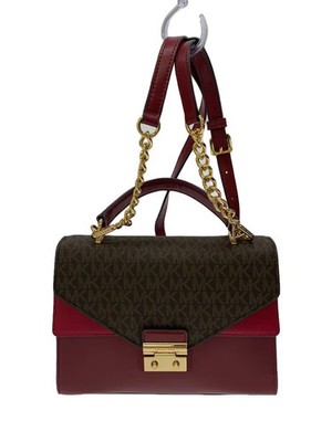 MICHAEL KORS Leather Shoulder Bag in Brown with All-Over Print (AP-1706)