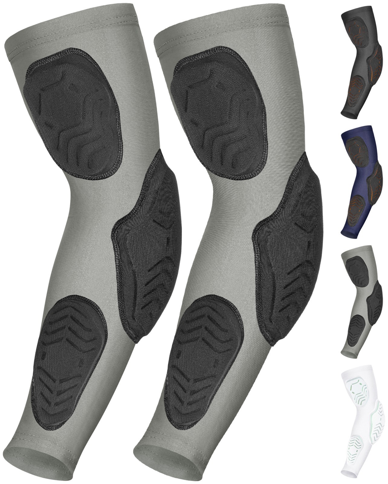 Exxact Sports Football Padded Arm Sleeves, 3-Pad Tricep Elbow Forearm Coverage