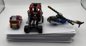 8065 LEGO Technic Mini Container Truck (missing Dump) + Two Other Vehicles