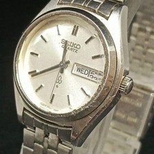 Working SEIKO Women's Day-Date Silver Vintage