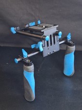 Camera Rig Stabilizer Dual Handle Grip 15mm Rail Rod Support System Matte Black