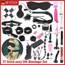 31stk BDSM Bondage Set Fesselset SM Peitsche Halsband Handschellen Sexspielzeug