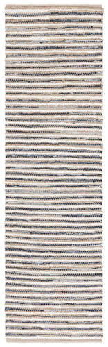 Cape Cod Collection Area Rug - 2'3" x 8' Runner, Natural/Navy, Geometric Desi...
