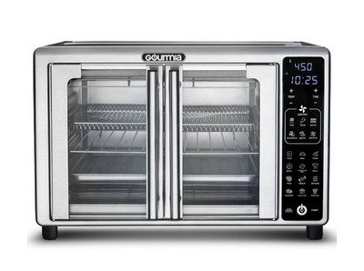 Gourmia French Door 24L Air Fryer Toaster Oven 6 Slice 19 Presets Stainless