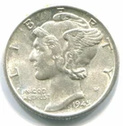 1945 SILVER MERCURY DIME !!   AU  !!