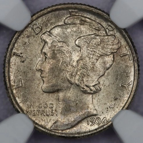 1934 10c Mercury Dime - NGC MS 64