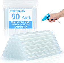 90 PCS Mini Hot Glue Sticks Bulk, Clear Glue Gun Sticks for Metal, Wood, Glass D 0.15 per gallon