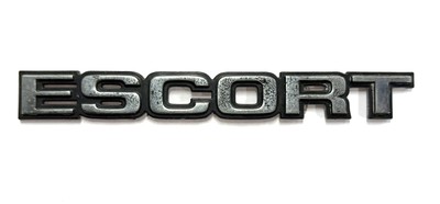 Small Vintage Ford Escort - Rear Trunk Name Plate Badge Emblem Plastic