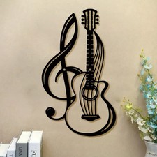 Vintage Electric Guitar Wall Art Metal Gothic for Music Studio Bedroom Rock Punk
