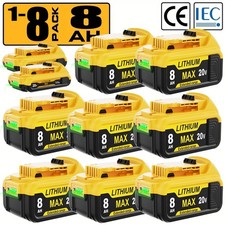 8.0AH Lithium Battery / Charger For DeWalt 20V 20 Volt Max XR DCB206-2 DCB205-2