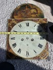 Old Antique Painted QUEEN FANCY gold Metal Tall Case Grandfather Clock Dial Face — photo 8
