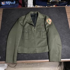 Vintage National Park Service Ranger Jacket Mens 40 Green R&R Uniforms Zip Front