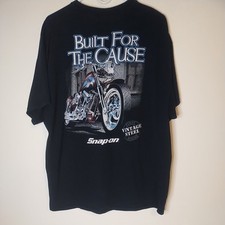 Vtg Snap-on T-shirt Men'Size 2XL Double Sided Blk 1st Series Motorcycle 90s 80s