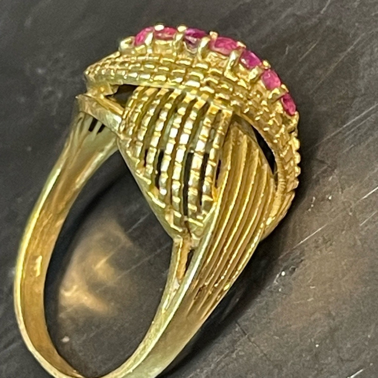 18k Solid Gold and Ruby Ring - image 3