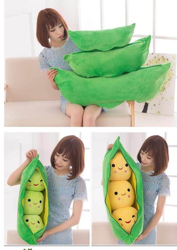 Creative Cute Plush Pea Pod Toy Soft Throw Pillow for Kids Birthday Gift - Picture 22 of 28