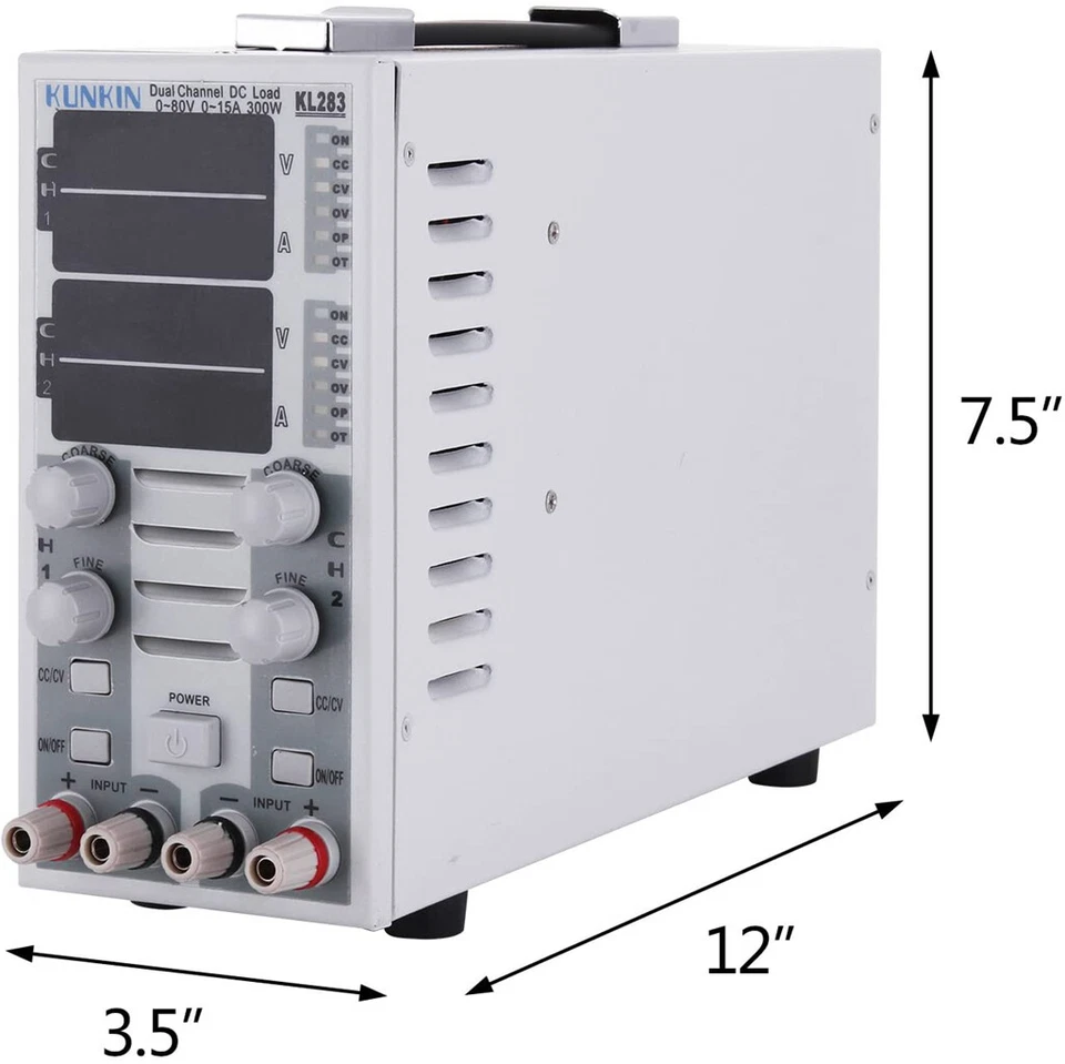New KL283 Dual Channel Adjustable LCD DC Electronic Load Tester 300W 80V 30A - Image 4 of 4