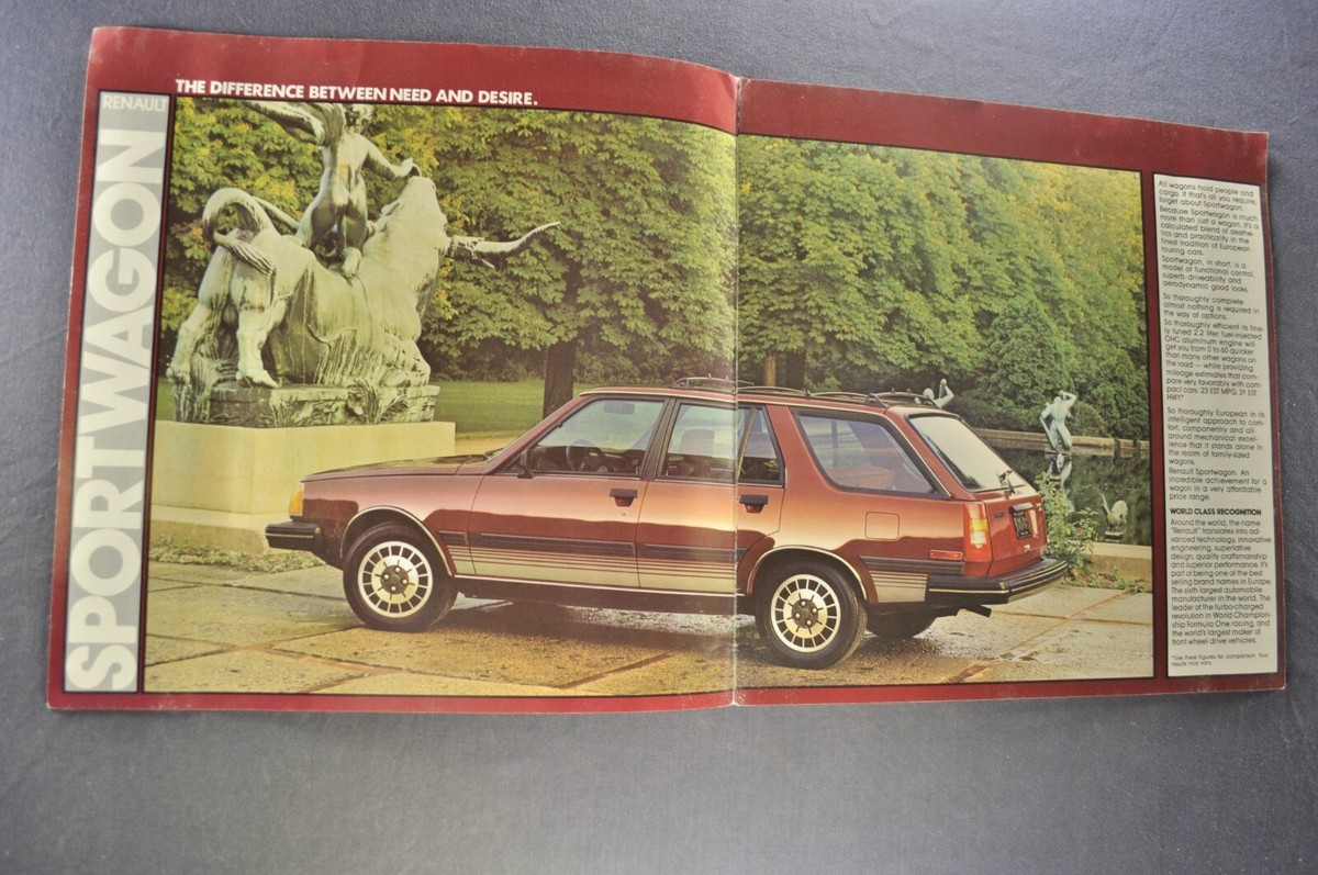 1986 Renault Sportwagon Catalog Brochure 18i Station Wagon Nice