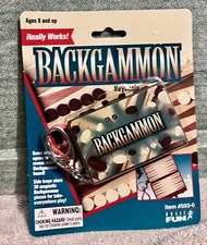 2000 Basic Fun Backgammon Keychain Game New In Package