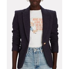 L'agence Women's Chamberlain Tweed Blazer Midnight Navy - Size 10