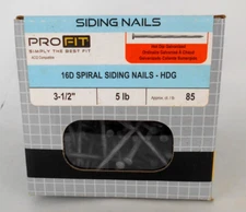 3-1/2" Siding Nails HDG 16D Spiral Shank, 5 lb
